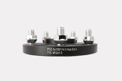 ISC Suspension 5x108 to 5x114 15mm Wheel Adapters Black