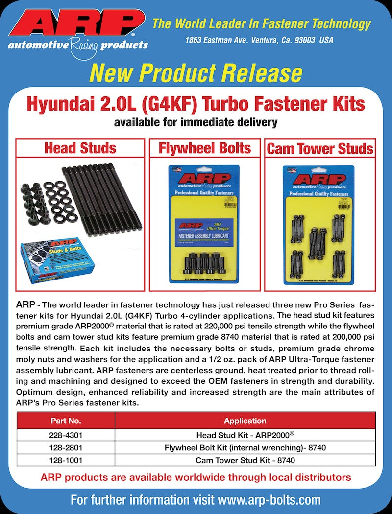 ARP Hyundai 2.0L G4KF Turbo Flywheel Bolt Kit