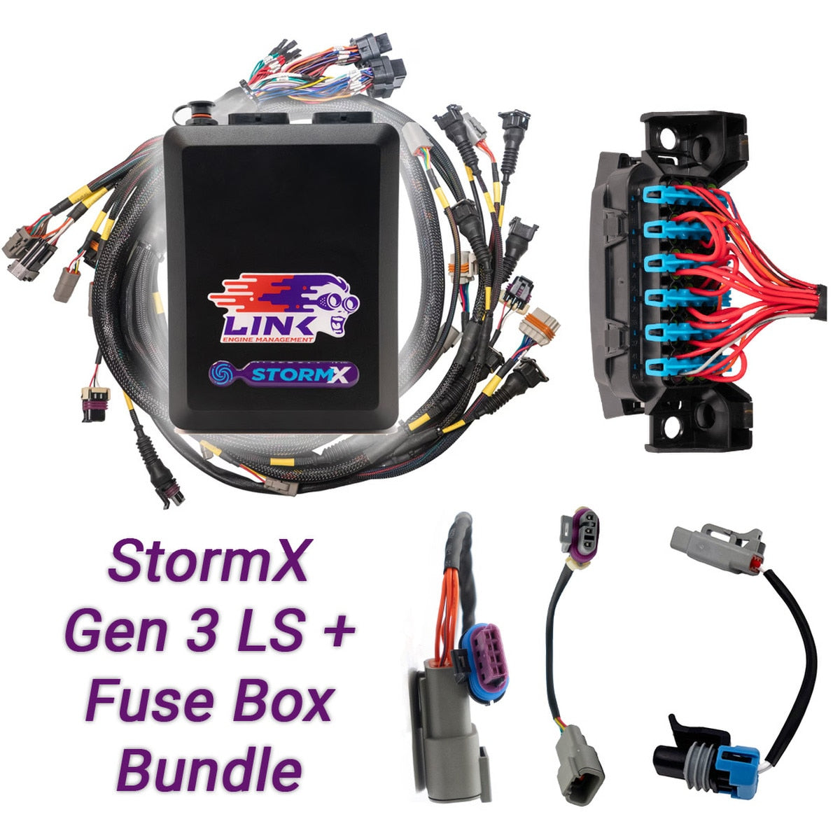 LINK ECU - Gen3 LS Bundle - G4X StormX ECU + LS Engine Harness + Fuse Box bundle