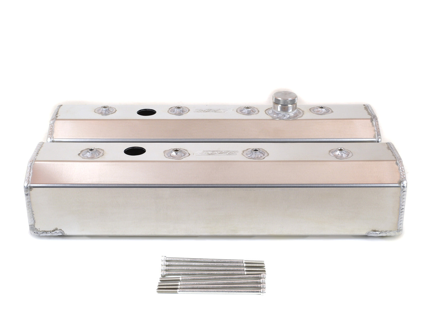 Canton - Válvula cobre bloco pequeno Chevy Centerbolt Fab Alum com enchimento e PCV