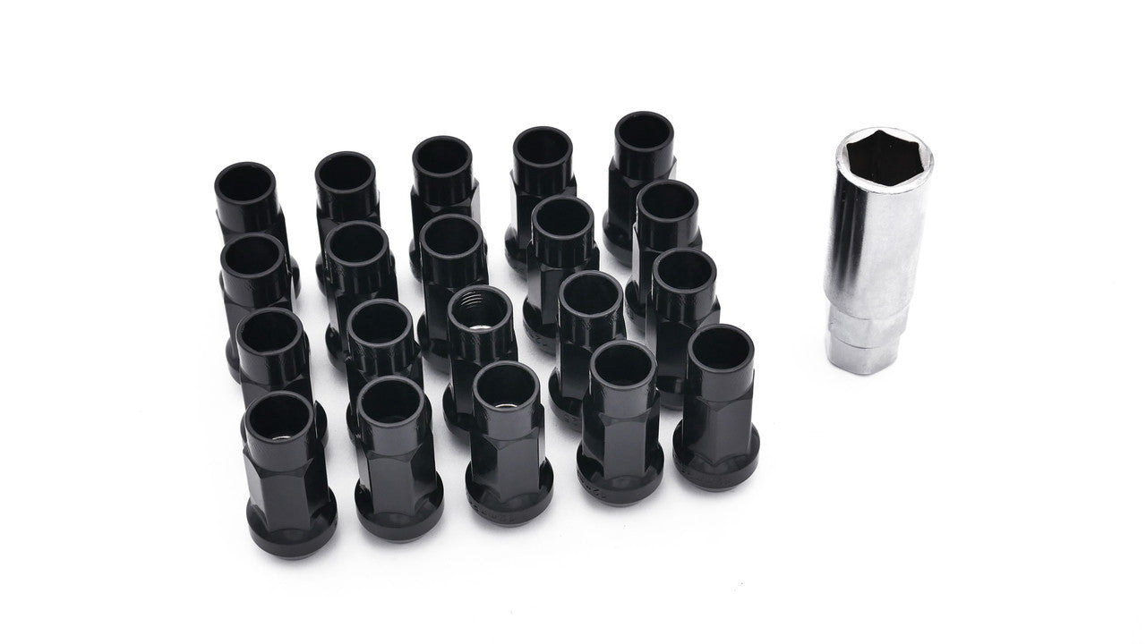 ISR Performance - Steel 50mm Open Ended Lug Nuts M12x1.50 - Black