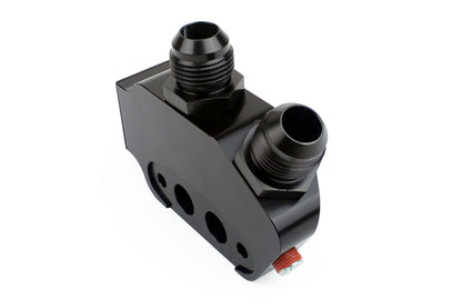Improved Racing - Oil cooler adapter, low-profile, thermostatic, 200F, GM LS-series engine, rear sump