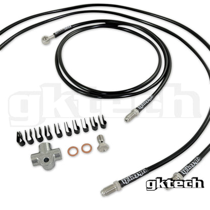 GKTech - 240SX/SKYLINE STAND ALONE SS E-BRAKE KIT DE LÍNEA DE FRENO TRENZADO (2POT-LINE)