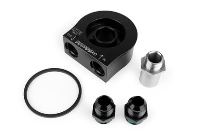 Improved Racing - Oil filter sandwich plate, non-thermostatic, -10AN female ports, filter screw sold separately