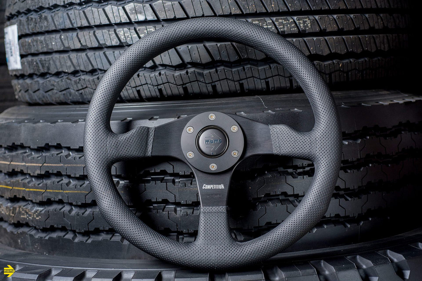 Momo Competition Steering Wheel 350 mm - Black AirLeather/Black Spokes