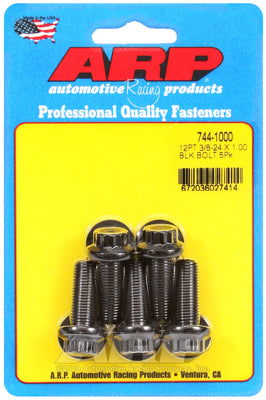 ARP 3/8 in.-24 RH Thread, 1.000 in 12 Point Bolts- Set of 5