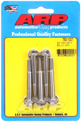 ARP M6 x 1.00 x 50 SS Hex Bolts (5/pkg)