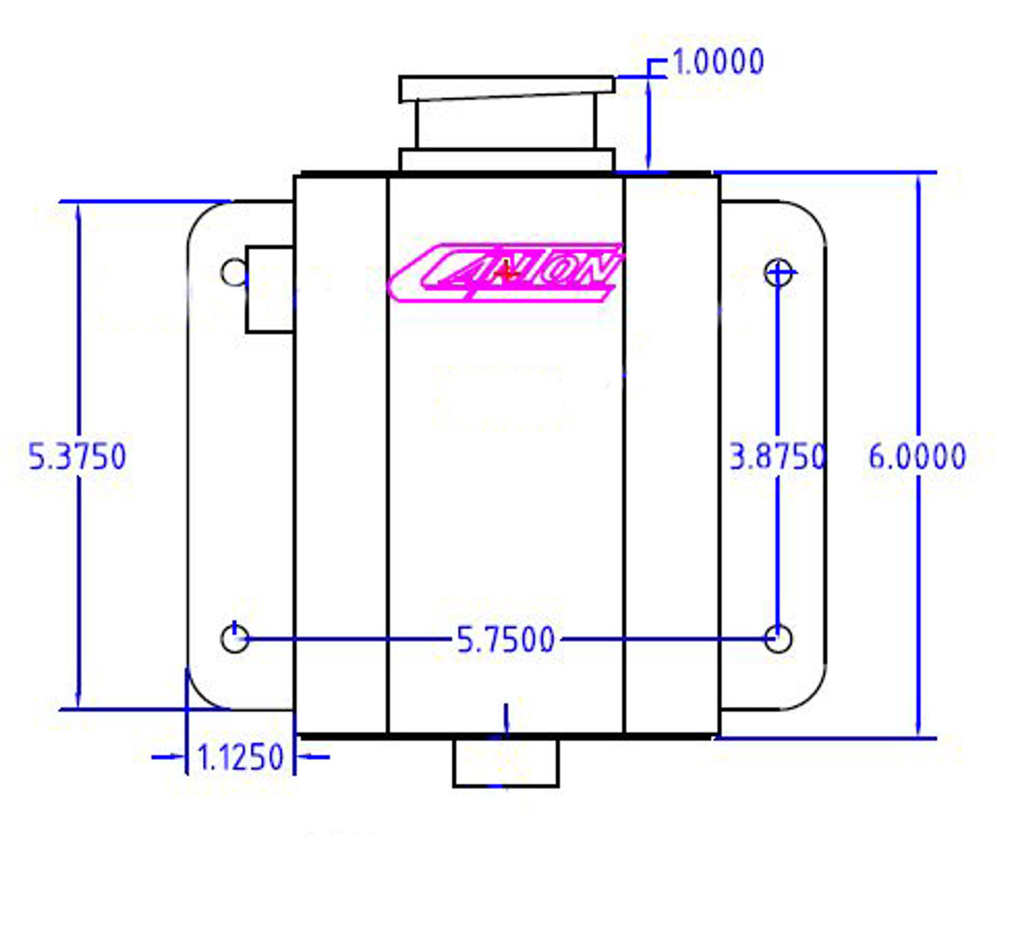 Canton - Tanque de enchimento de expansão de alumínio Universal 1,75 Qt. Estilo chanfrado