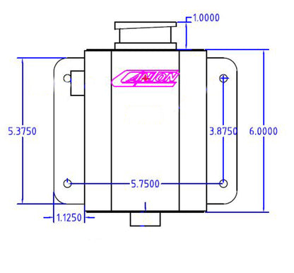 Canton - Tanque de enchimento de expansão de alumínio Universal 1,75 Qt. Estilo chanfrado