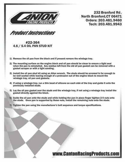 Canton - 4.6/5.4 MOD & 5.0 COYOTE FORD OIL PAN STUD KIT