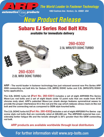 ARP Subaru EJ Series Press Fit Rod Bolt Kit