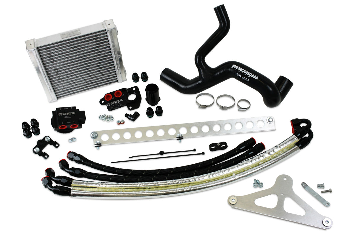 Improved Racing - 1996-2004 Ford Mustang (V8) oil cooler kit, 200F thermostat