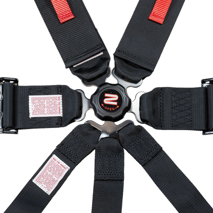 Zamp Race Seat Harness Black CAM Lock U Loop Shoulder 7 Point SFI 16.1