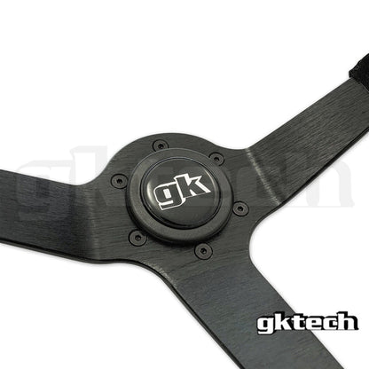 GKTech - STEERING WHEEL 350MM DEEP DISHED LEATHER