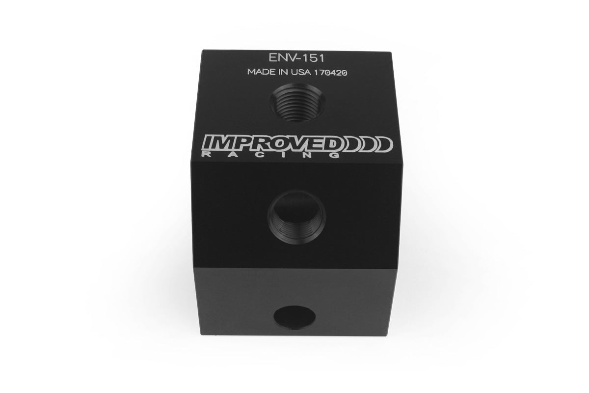 Improved Racing - Inline oil sensor adapter, compact, two 1/8" NPT sensor ports, -10AN ORB in/out ports