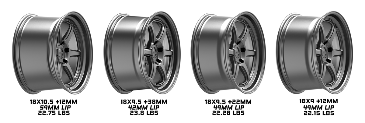 Kansei Wheels - ROKU - Matte Grey with Bright Machined Lip
