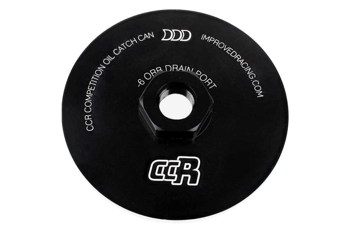 Improved Racing - CCR oil catch can bottom cap with -6 ORB drain port