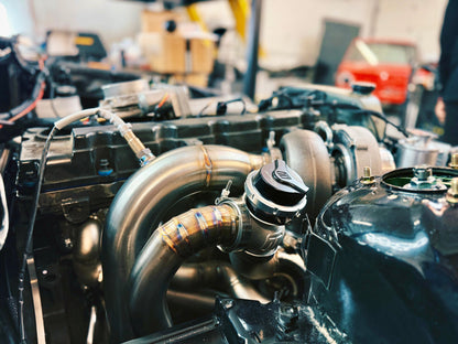 AK Vortec 4200 Into E36 Down Pipe (fully back-purged)