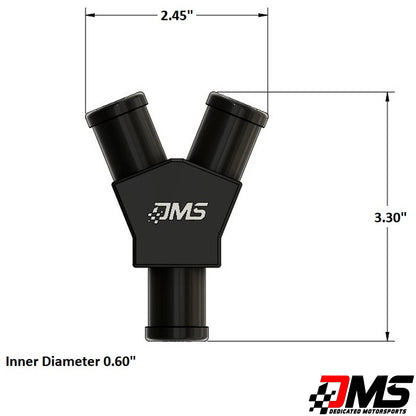 Dedicated Motorsports - Billet Y-Fitting 3/4" to dual 3/4"