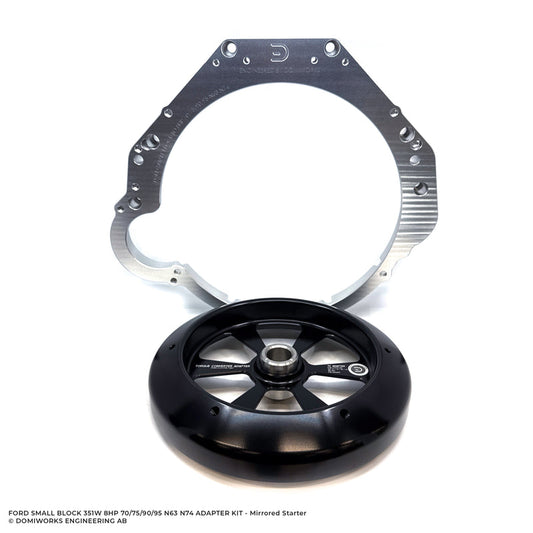 DomiWorks Engineering - FORD SMALL BLOCK 289 302 351C 351W 8HP 70/75/90/95 N63 N74 ADAPTER KIT - MIRRORED STARTER