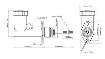 GKTech - ADAPTADOR DE CILINDRO MESTRE DE EMBREAGEM WILWOOD PARA SUIT S/R CHASSIS (CLCHADPTCOMBO) 