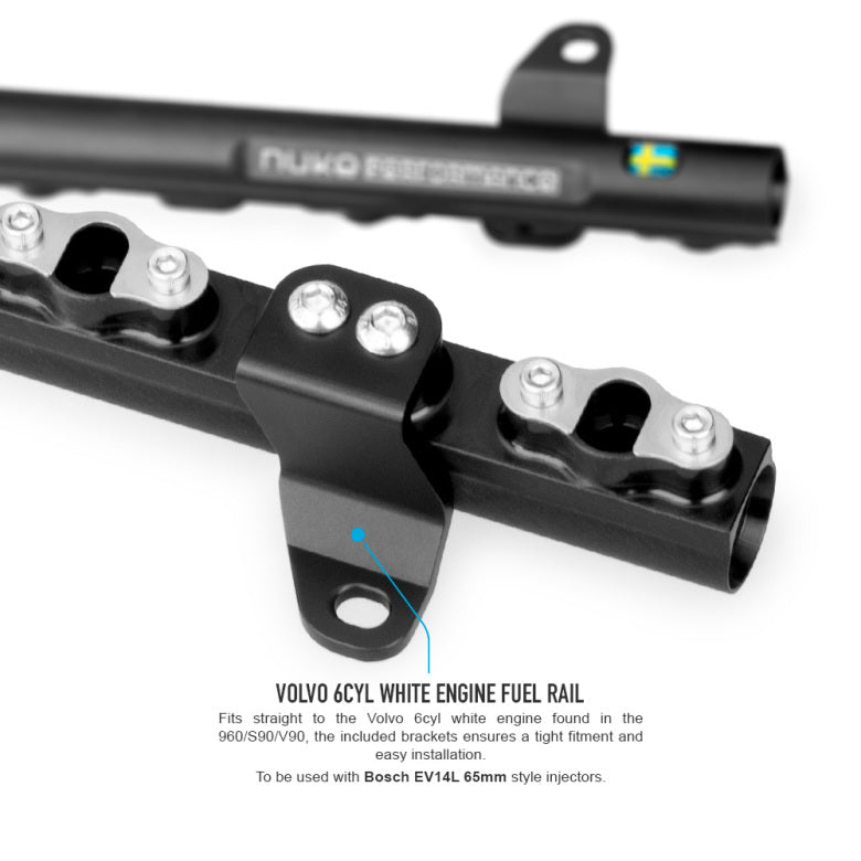 Nuke Performance - Volvo 6cyl White Engine 960/S90/V90 fuel rail