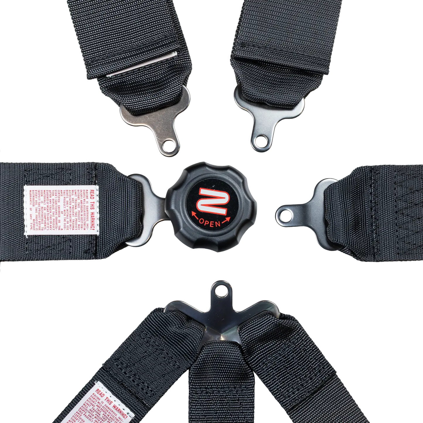 Zamp Race Seat Harness Black CAM Lock U Loop Shoulder 7 Point SFI 16.1