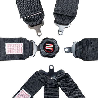 Zamp Race Seat Harness Black CAM Lock U Loop Shoulder 7 Point SFI 16.1
