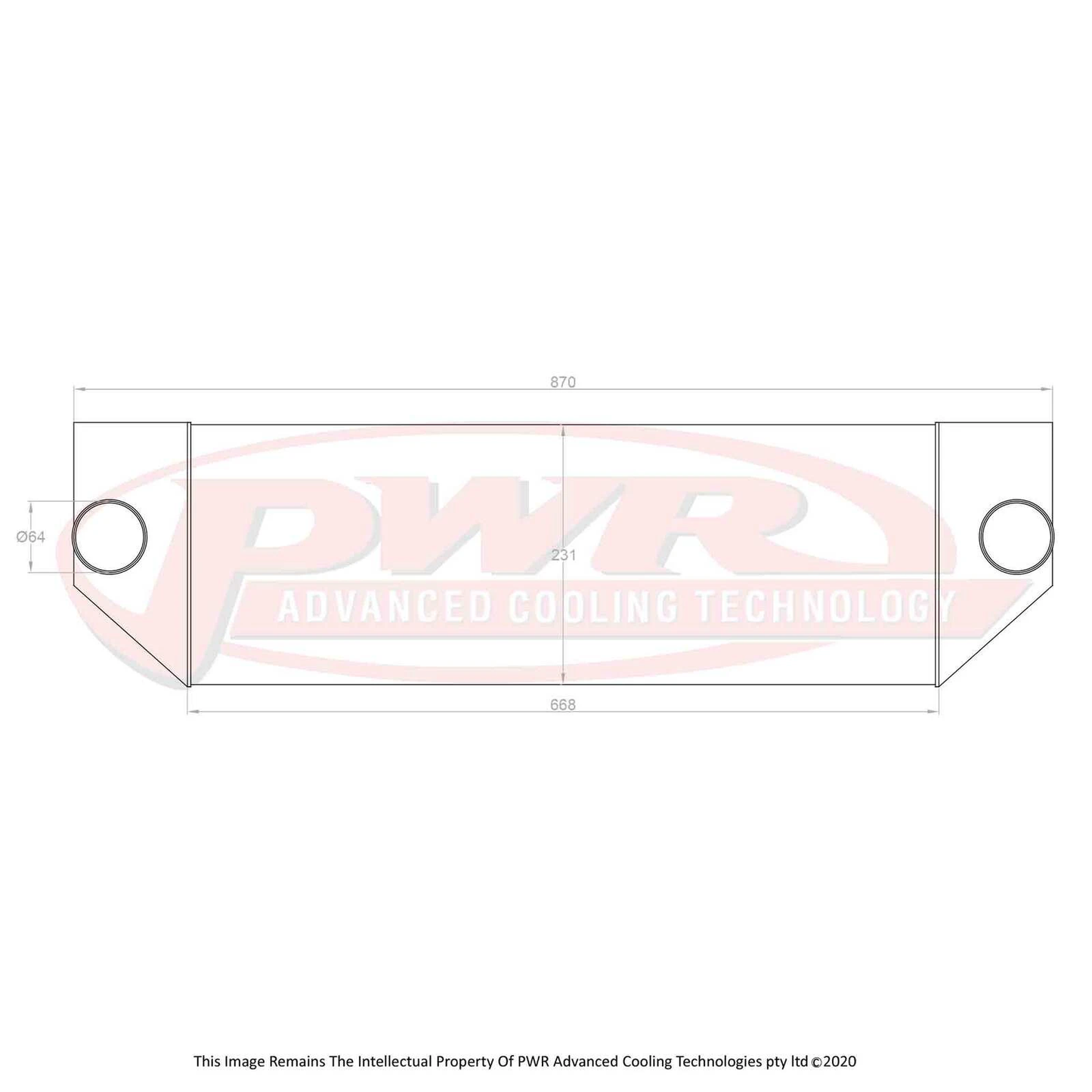 PWR - NISSAN GTiR PULSAR 55MM Intercooler