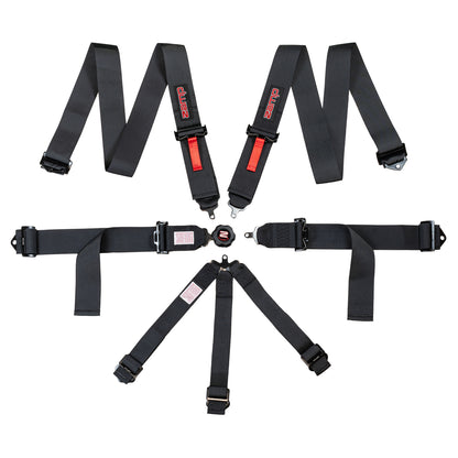 Zamp Race Seat Harness Black CAM Lock 3x3 Shoulder 7 Point SFI 16.5