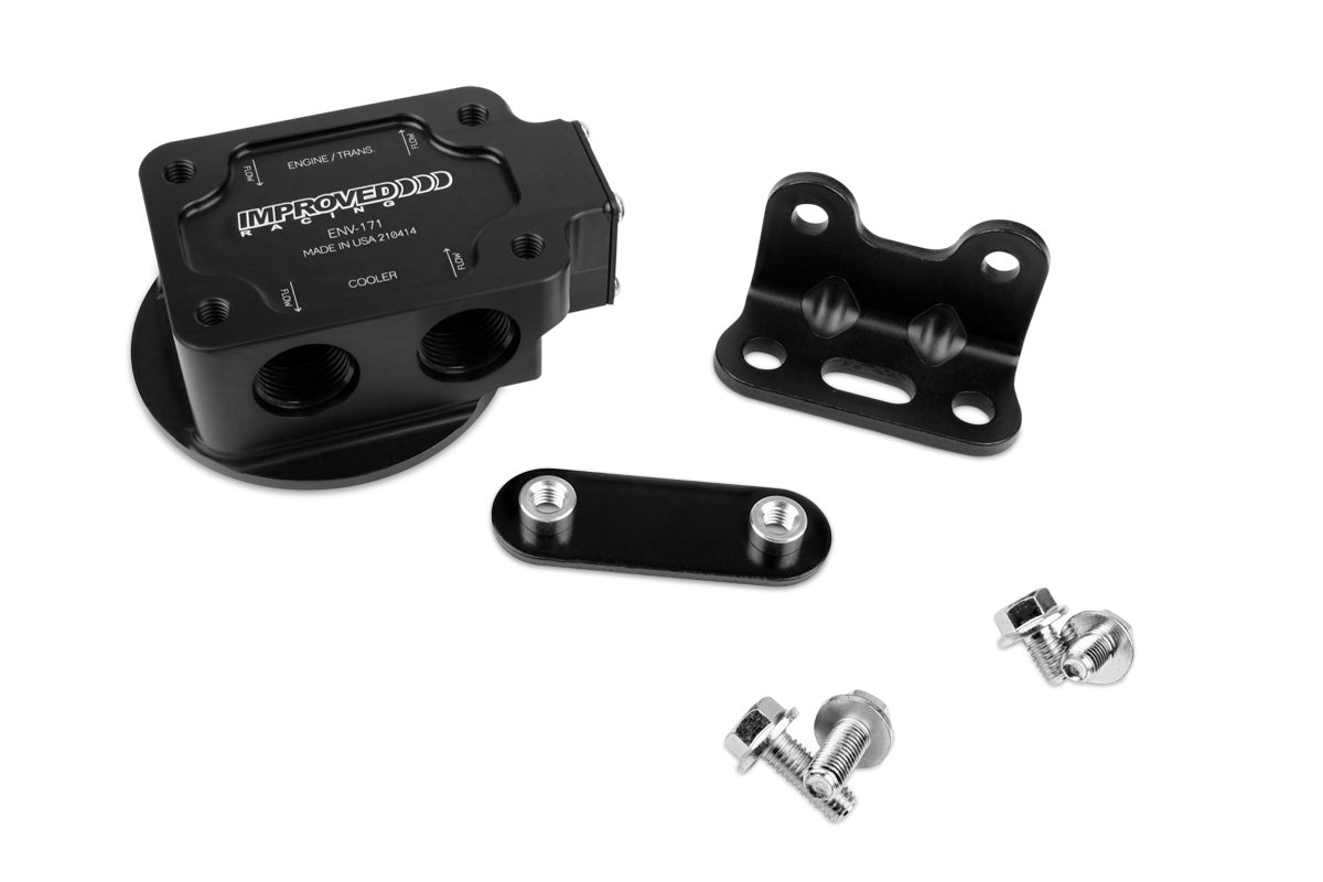 Improved Racing - Remote Engine & Transmission Oil Filter Mount with 185F Thermostat, filter screw sold separately