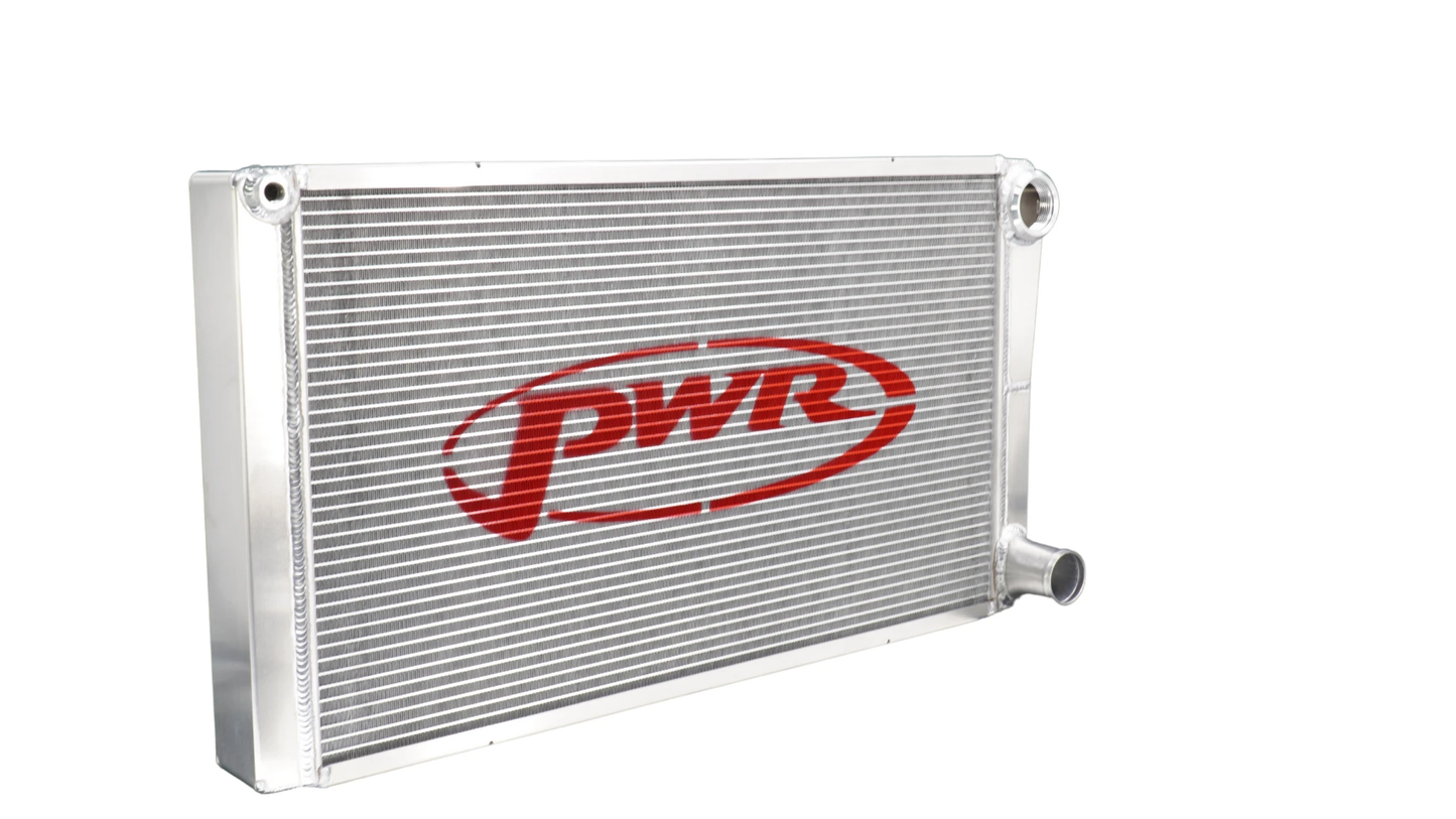 PWR - Radiator Lightweight Troyer Modified 55mm Extruded Tube Double Pass Closed 27.50 x 15"  1-3/4 Outlet
