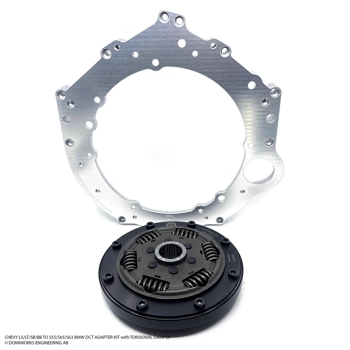 DomiWorks Engineering - CHEVY LS/LT/SB/BB TO S55/S65/S63 DCT ADAPTER KIT WITH TORSIONAL DAMPER