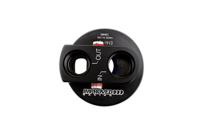 Improved Racing - Remote oil filter adapter, 13/16"-16 filter thread, -10AN ORB ports