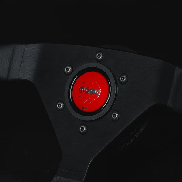 Momo Steering Wheel Horn Button Flat Lip - Gloss Red/Chrome Logo