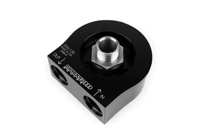 Improved Racing - Oil filter sandwich plate, non-thermostatic, -10AN female ports, filter screw sold separately