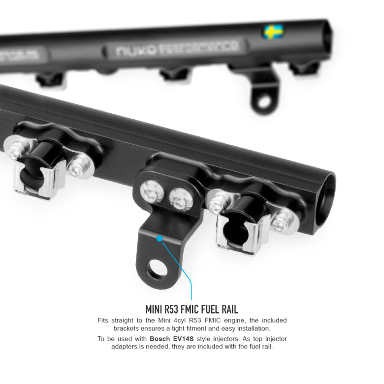 Nuke Performance - Mini 4cyl R53 FMIC fuel rail