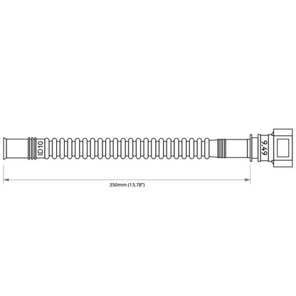 Nuke Performance - Pre-assembled in tank 350mm fuel hose SAE 9.49 Straight to ID10