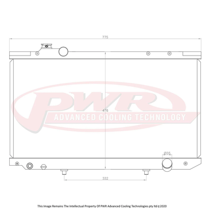 PWR - 42mm Performance Radiator (Toyota Aristo 93-97)