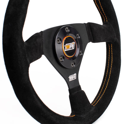 Max Papis Innovations - F-13-Cut Open-Top Flat Suede Steering Wheel