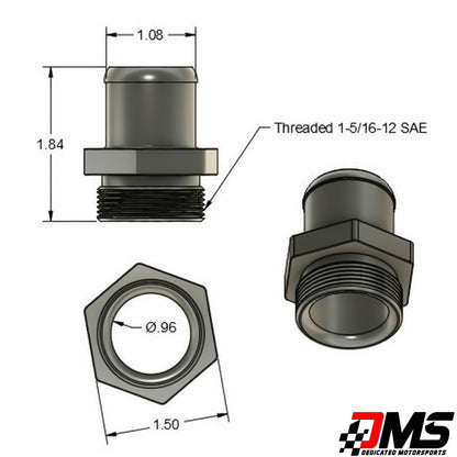 Dedicated Motorsports - High Flow -12 ORB to 3/4” Hose Barb