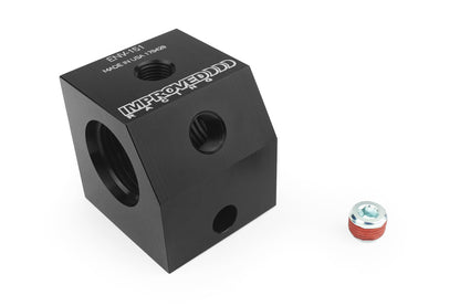 Improved Racing - Inline oil sensor adapter, compact, two 1/8" NPT sensor ports, -10AN ORB in/out ports