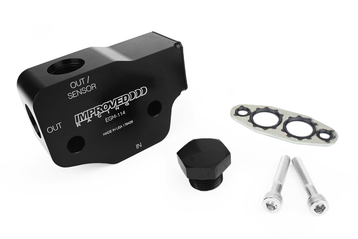 Improved Racing -  Oil cooler adapter, bottom inlet, thermostatic, 212F, GM LS, LSX, LS Next, rear sump