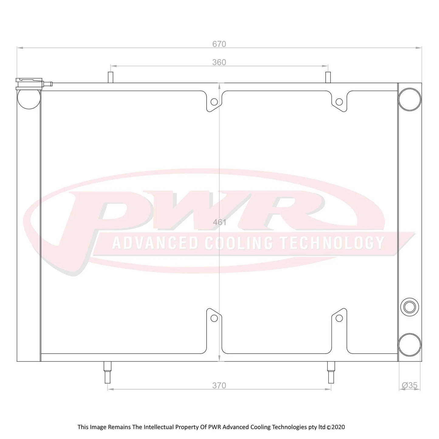 PWR - 55mm Performance Crossflow Radiator (Nissan Skyline R32 GTR 89-94) W/ Offset 16″ SPAL Fan Mounts