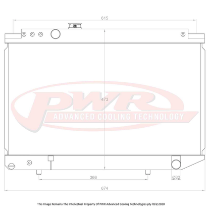 PWR - 55mm Performance Radiator (Toyota Supra 86-93) W/ 14″ SPAL Fan Mounts