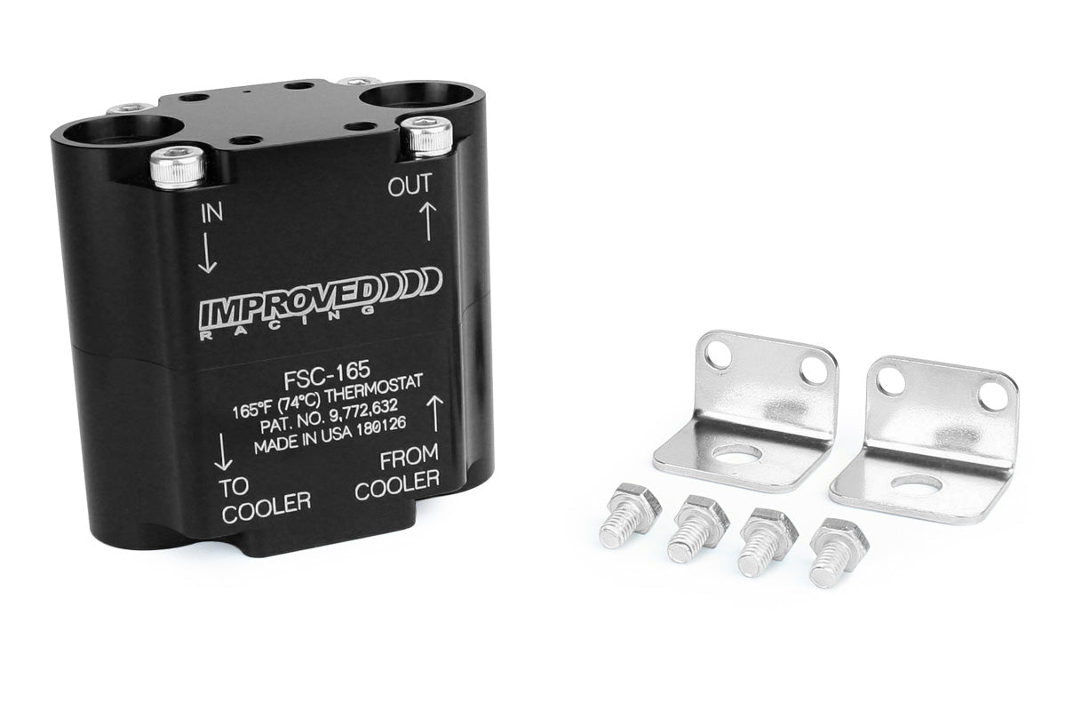 Improved Racing - Flow Series Compact remote inline oil thermostat for transmissions, differentials, and small engines, 165F