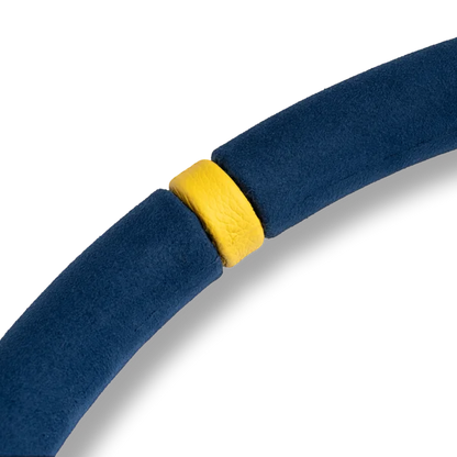 MOMO MOD.07 350 Diam 72 Dish Blue Microfiber Anthracite Anodized Spokes 1 Stripe