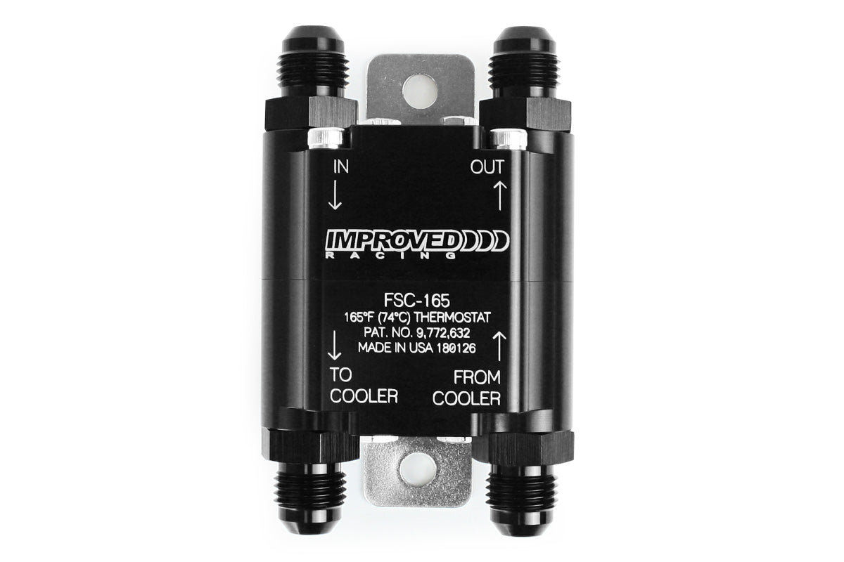 Improved Racing - Flow Series Compact remote inline oil thermostat for transmissions, differentials, and small engines, 215F