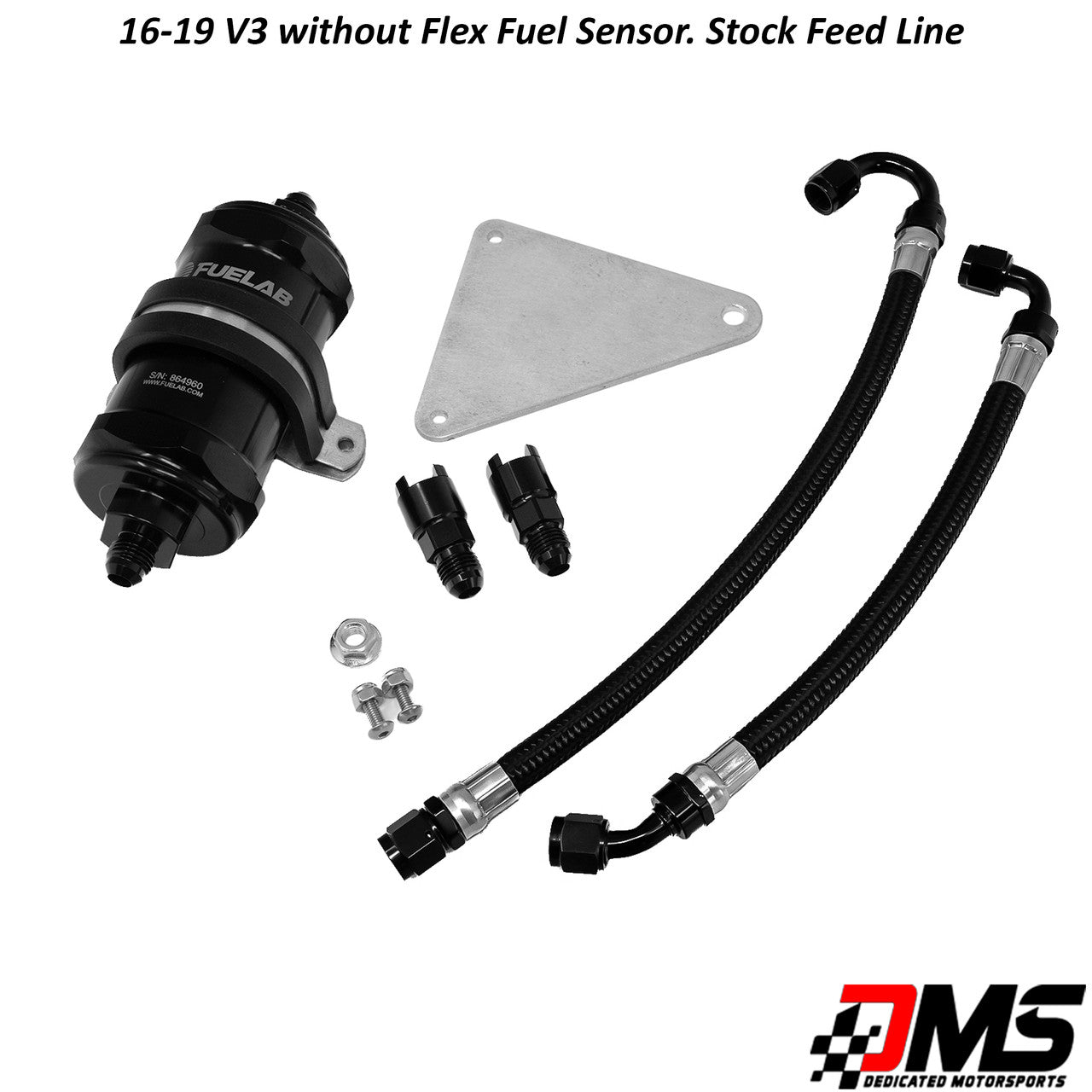 Dedicated Motorsports - 16-19 CTS-V  6 Micron Fuel Filter Kit with Stock Feed Line