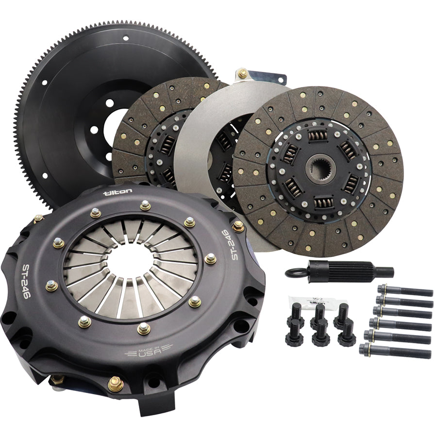 TILTON - Chevy V8 (2-pc rear main seal, internal bal, 153T FW) – Tremec T56 Magnum 6-spd ST-246 Twin Disc Clutch Kits